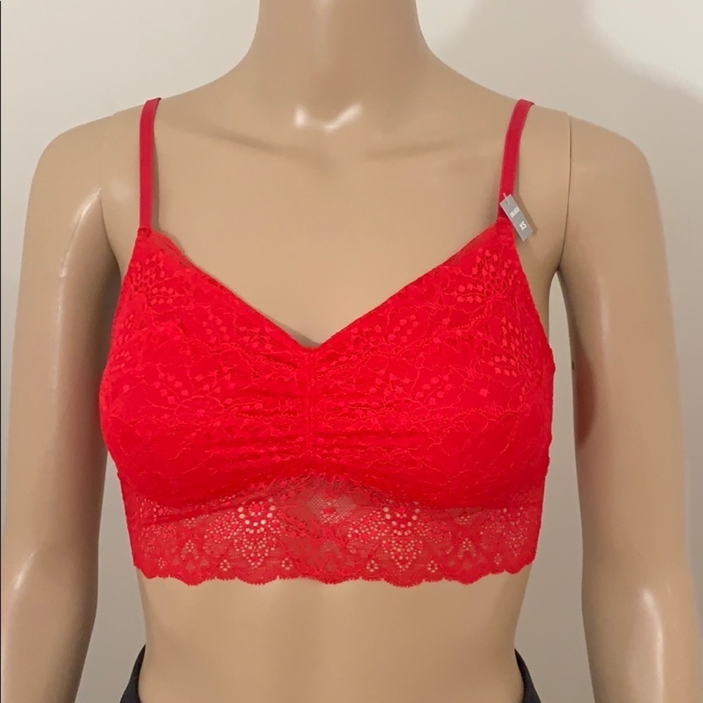 New Victoria’s Secret Pink Red Lace Bralette Size XS